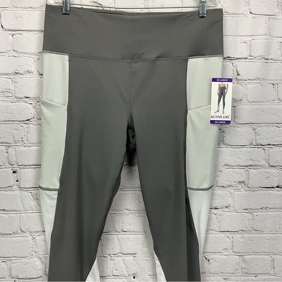 Active Life Leggings Women's Size XXL Gray/White Activewear Workout Exercise NWT - Picture 9 of 12